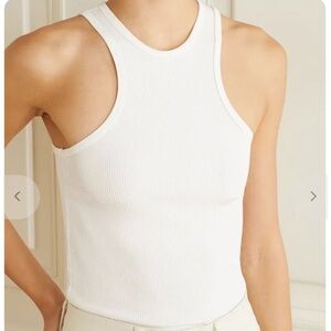 GOLDSIGN Women's Ivory Ribbed Tank Top size S